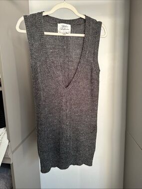 Wool Layered Gray Knit Tank Top